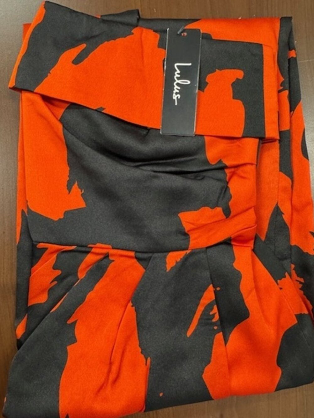 Lulus Bring Me Back To You Black and Red Print Strapless Midi Dress NWT - Picture 6 of 9